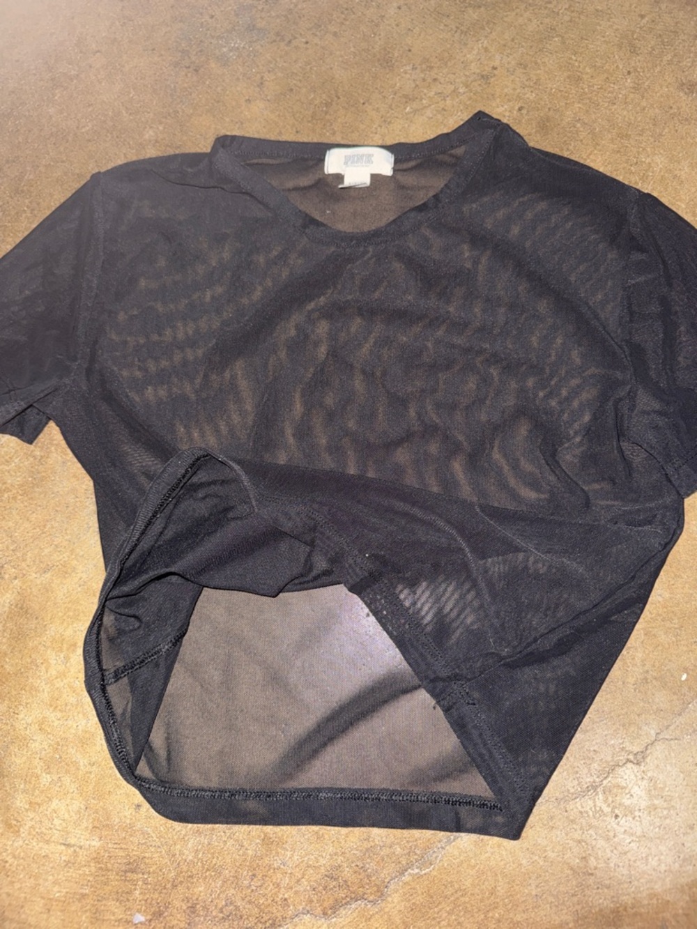 Sheer Black Mesh Short Sleeve Top